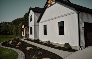 Professional lawn mowing service in Louisville Ohio residential neighborhood