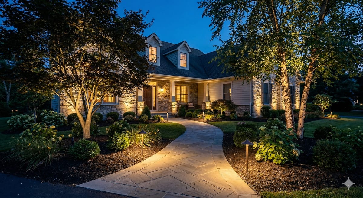 landscape-lighting-hudson-ohio-walkway Landscape lighting along walkway in Hudson, OH