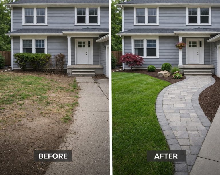 Paver patio installation in Cuyahoga Falls, Ohio by Fili Property Maintenance