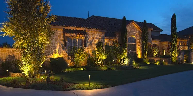 Professional landscape lighting installation in Canton Ohio