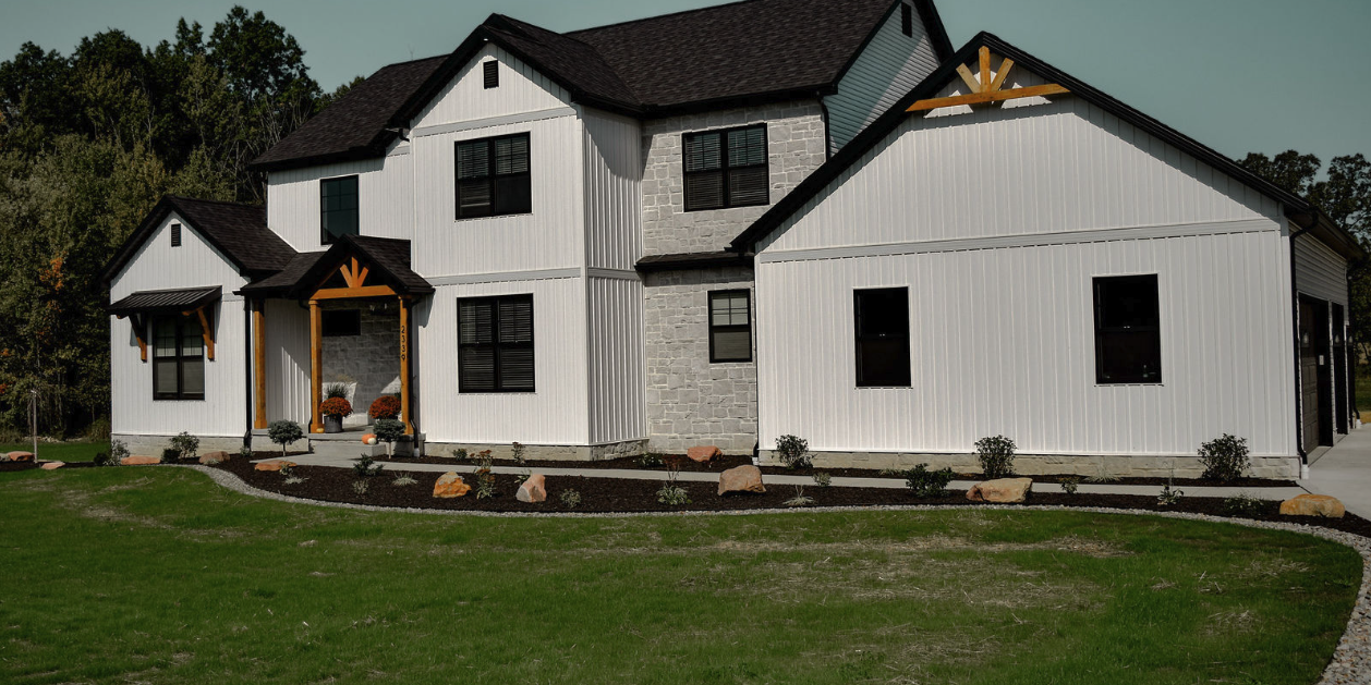 Professional lawn mowing service in North Canton Ohio residential neighborhood